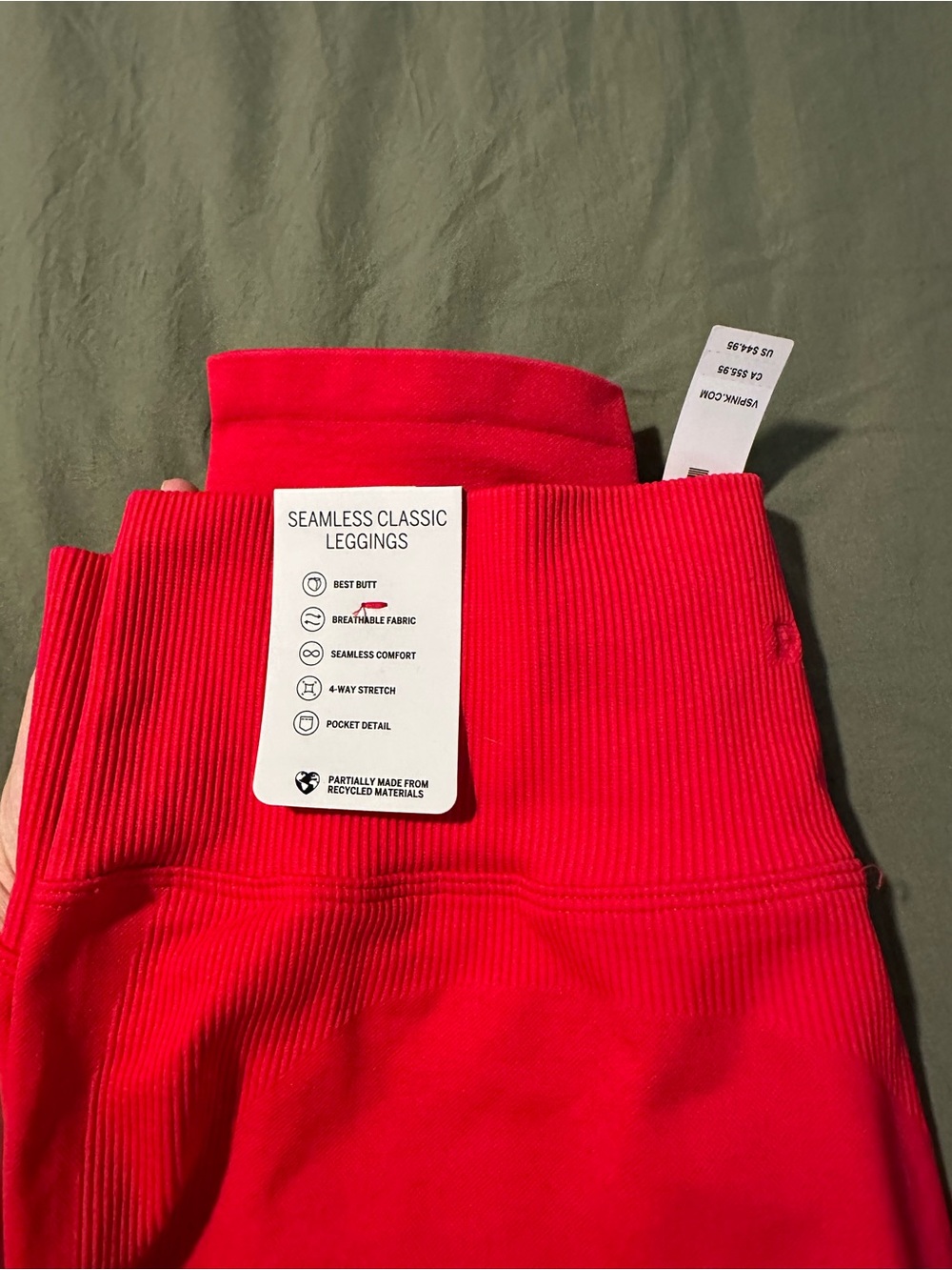 NWT PINK Victoria's Secret Seamless Classic Leggings - Red